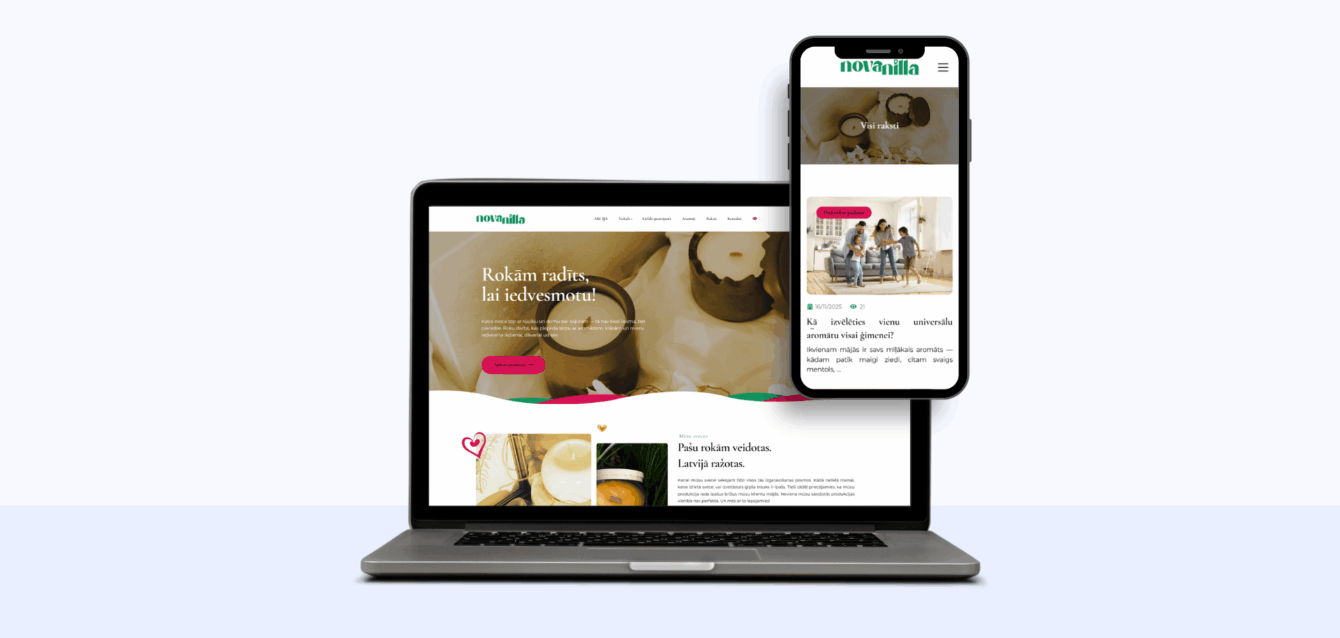 Novanilla – internetveikala izstrāde (1)
