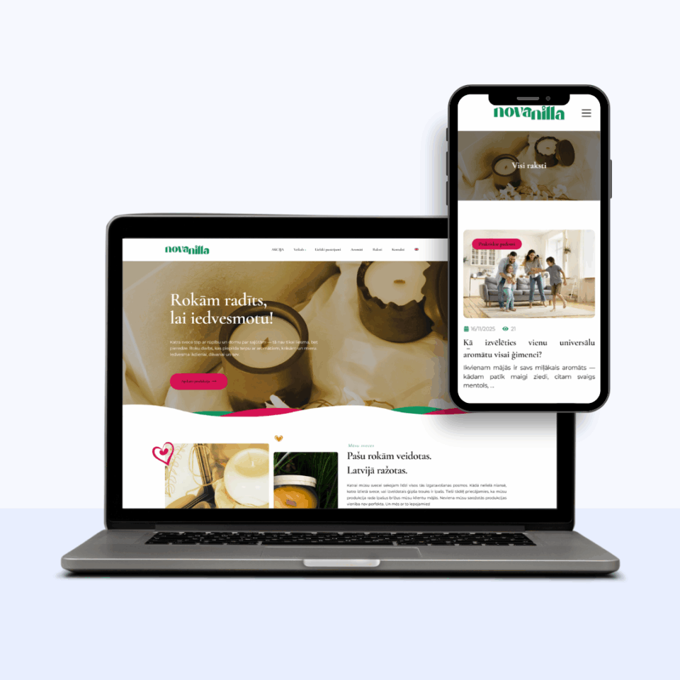 Novanilla – internetveikala izstrāde (1)